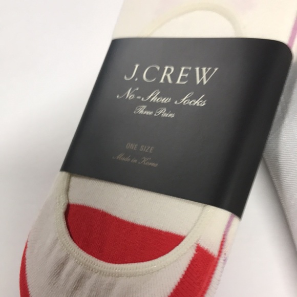 J crew no show socks 3-pack polka dot red, white & purple nwt - Picture 3 of 5